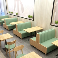 Ensemble de salle à manger commercial moderne en bois massif, couleur personnalisée, pour restaurant, hôtel, centre commercial, avec sièges en cuir Napa, pour conférence et usage commercial