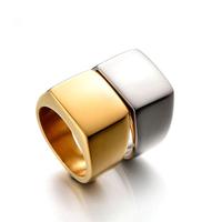 Benutzer definierte Gravur Rohlinge Männer Schmuck Edelstahl Punk Square Herren Finger Siegelring