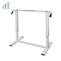 Cadre de bureau assis-debout pneumatique de haute qualité avec vérin à gaz, réglable en hauteur, base de table blanc