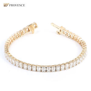 กำไลข้อมือทอง18K 14K สุดหรูแข็งเหลืองทองนักลอบสังหารตัด CVD เพชรสร้อยข้อมือเทนนิสแฟชั่นทันสมัยเครื่องประดับตามสั่งทันสมัยของขวัญวันวาเลนไทน์ - Product Image 1