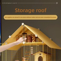 Grande cage villa triple niveau pour écureuils, avec plateforme en maille d'acier inoxydable renforcée, design rectangulaire, idéale pour les chinchillas