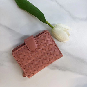 Zenos Women's Lambskin Woven Wallet, Bifold Short Card Holder, Genuine Leather Multi-Card Slots Coin <b>Purse</b>, Fashionable & Portab - Product Image 2