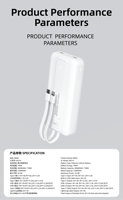 Batterie externe portable haute capacité 20000 mAh avec affichage LED, charge rapide 22,5 W QC PD, entrée Micro USB Type-C, compacte, pour utilisation en extérieur