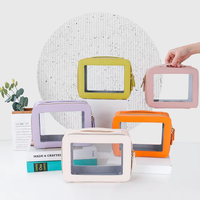 Étui à cosmétiques transparent en TPU approuvé par la TSA, personnalisé, pour femmes, organiseur de maquillage avec fermeture éclair pour les essentiels de voyage en cabine