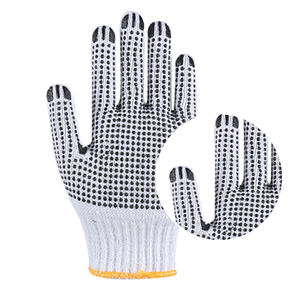 Guantes de punto de PVC para trabajo, de poliéster/algodón, con puntos de pvc, pigmento - Product Image 6