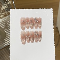 Faux ongles en gel à presser effet œil de chat de créateur, couvrance totale, fabricant
