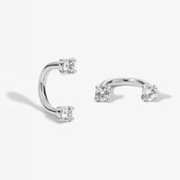 Boucles d'oreilles créatives AE152 en argent sterling 925 avec zircon, clous d'oreilles en forme de U pour usage quotidien, cadeaux d'anniversaire, bijoux