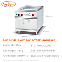 Kompor Gas Vertikal Komersial dengan Oven Terintegrasi (GH-986A) - Peralatan Katering Efisiensi Tinggi untuk Makanan Barat & Warung Jajanan