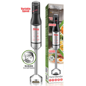 Batidora de mano Dsp de 1500W, velocidad variable, acero inoxidable, 2 cuchillas, mezclador de cocina, procesador de alimentos para cocinar y hornear - Product Image 1