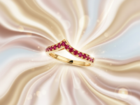 Bague en or 18 carats en forme de V sertie de rubis, minimaliste, empilable, alliance de mariage, bijoux de luxe pour femmes, bijoux fins, cadeau de la Saint-Valentin, classique