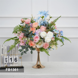 New Design real touch Flower Ball pink White and blue 40cm Artificial <b>Table</b> Centerpiece Flower Ball - Product Image 2