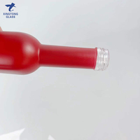 Bouteilles en verre rouge faciles à tenir pour les spiritueux : vodka/brandy/whisky/tequila/gin