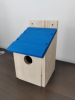 Nichoir pour oiseaux en bois de pin fait main, moderne et simple, prêt à l'emploi, pour jardin et extérieur