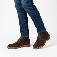 Bottes Chukka Homme en Daim Chocolat à Bout Large, Forme Naturelle du Pied, Cousues, Bottes du Désert, Vente en Gros OEM