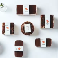 Boîte Tiramisu avec Couvercle Transparent Boîte à Gâteau en Plastique Boîte à Dessert en Plastique Transparent Jetable