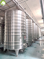 Cuve de fermentation de vin rouge en acier inoxydable sur mesure 10HL~10KL, Fermenteur de vin commercial pour vignobles avec enveloppe de refroidissement à serpentin semi-circulaire