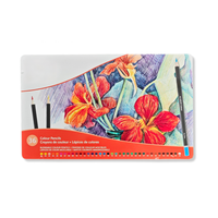 Ensemble de 36 crayons de couleur en bois, crayons de couleur de marque privée pour artistes, avec boîte en métal, pour le dessin, les portraits et la coloration pour enfants