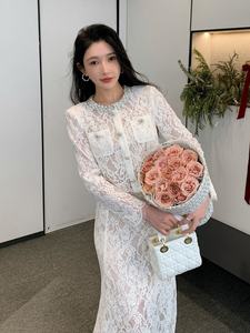 <span class=keywords><strong>กระโปรง</strong></span><span class=keywords><strong>ยาว</strong></span>ทรง<span class=keywords><strong>หางปลา</strong></span>สีขาวหรูหรา AELESEEN 2025 แต่งลูกไม้ลายเสือดาวปักลายดอกไม้ ดีไซน์เข้ารูปสวยสง่าสำหรับงานปาร์ตี้ - Product Image 5