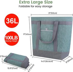 Bolsas Térmicas Aisladas para Comestibles, Bolsas Reutilizables Grandes con Cierre Hermético, Bolsas de Compras Térmicas para Entrega de Alimentos - Product Image 2