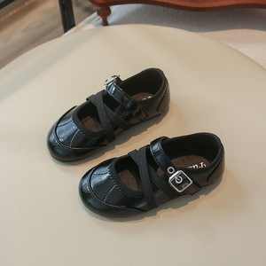 Chaussures de tous les jours pour filles, style Mary Jane, en cuir PU noir, à brides croisées, style rétro français - Product Image 6