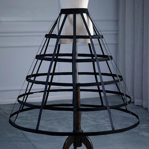 Nero cavo cinque gabbie per uccelli Cosplay violento Lolita tinta tinta a mano <span class=keywords><strong>sottoveste</strong></span> regolabile abito da sposa <span class=keywords><strong>sottoveste</strong></span> - Product Image 2