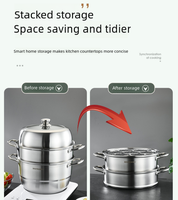 Ensemble de casseroles multifonctions en acier inoxydable antiadhésif avec fond en nid d'abeille pour cuisson à induction, avec couvercle en verre, pour la cuisson à la vapeur et les soupes