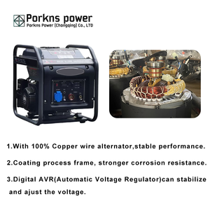 Générateur d'énergie portable à onduleur à essence à 4 temps 220v onde sinusoïdale pure 1000w 2000 watts 2 kw 4500/3250w 4800 watts - Product Image 4