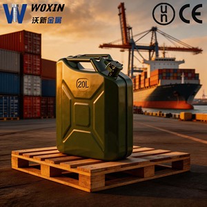 Bidon carré 20L en acier carbone durable avec support, idéal pour usage industriel, réservoir de carburant métallique, stockage d'essence - Offre Spéciale - Product Image 1