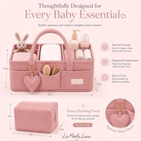 Panier de rangement pour couches douces, organiseur de couches pour bébé avec pochette zippée, organiseur de rangement pour la crèche, pour les essentiels du nouveau-né