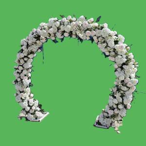 Cirkel Wit Roze Bloemen Toegangspoort Trouwkraam Bloemstuk Achtergrond Bruiloft Bloemenboog - Product Image 4