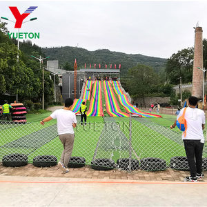 Diskon permainan Fairground luar ruangan warna-warni plastik pelangi seluncur kering salju Ski pelangi selip salju untuk dijual - Product Image 5