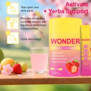 Tè Istantaneo Wonder Yerba Mate in Polvere, Bevanda Super Energizzante con Prebiotici e Probiotici per Energia Pulita e Salute Intestinale - Product Image 5