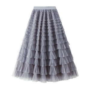 <span class=keywords><strong>Tulle</strong></span> couches longue jupe pour femmes filles personnalisé 2024 a-ligne plissé élégant demoiselle d'honneur <span class=keywords><strong>jupon</strong></span> Tutu pour femmes maille Maxi jupe - Product Image 6