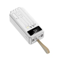 Batterie externe portable ultra-mince 50000 mAh avec double sortie USB Type-C, charge rapide PD 22,5 W, Li-Polymère, pour ordinateur portable, camping en extérieur, LED
