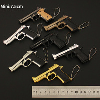 Vente en gros d'usine : Porte-clés pistolet miniature Beretta M92 en alliage métallique, léger et tendance, 7,5 cm, avec balles