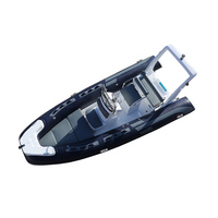 Bateau pneumatique de luxe CE certifié RIB-520B en fibre de verre et aluminium pour la pêche, le transport, les excursions et les patrouilles - Bleu