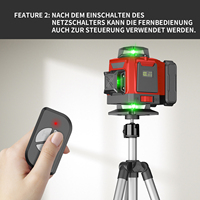 Niveau laser industriel portable 12 lignes 4D 360 degrés pour murs et sols, précision 1mm/7m, portée 0-10m, auto-nivelant