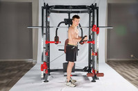 Station multifonction Smith avec logo personnalisé, équipement de fitness en acier et mousse, machine polyvalente pour l'entraînement des jambes et des squats, 8 poids