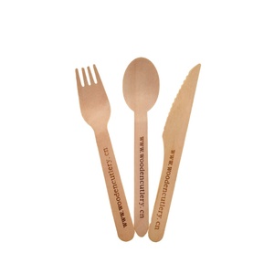Großhandel Hochwertiges umwelt freundliches Holz besteck Biologisch abbaubares Einweg-Holz geschirr Geeignet für Camping und Party - Product Image 6