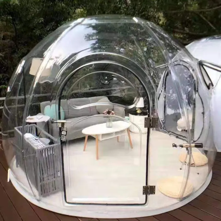 Casa prefabbricata cabina ristorante casa trasparente bolla glamping cupola ai noleggio tenda a cupola scorrevole casa