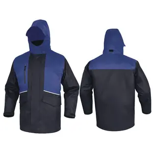 Deltaplus ALASKA Vêtements de travail Construction Polyester enduit de PVC Parka 2 en 1 Combinaison anti-froid Salopette uniforme de travail