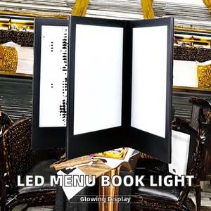 Cubierta de Cuero con Iluminación LED de 120W, Funciona con Batería, para Menús de Restaurante, Bar, Discoteca y Hotel, Libros de Menú Acrílicos - Product Image 2