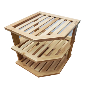 Customized Bamboo Corner <b>Shelf</b> Kitchen and Bathroom Organization Plate Organizer for Cabinet - Product Image 1