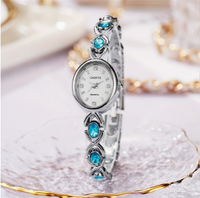 Montre-bracelet pour femme tendance avec cadran ovale vintage et bracelet en alliage N2606057