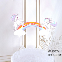Acryl-Cake-Topper für Tortendekoration Niedliche Einhorn-Themen Weihnachtsparty-Zubehör