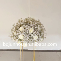 Boule de fleur de centre de table Rose blanche et bébé, taille personnalisée, pour mariage