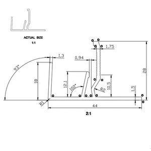 Profilés en aluminium extrudé anodisé 6063-T5, embouts de seuil de fenêtre - Product Image 2