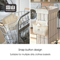 SHIMOYAMA Panier à linge suspendu, poches à vêtements, support lavable, organisateur latéral suspendu pliable