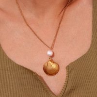 Nouveau collier de perles en acier inoxydable étanche, série Océan, plaqué PVD 18 carats, bijoux de mode, ensemble de boucles d'oreilles en perles