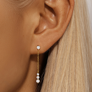 Pendiente de Plata de Ley 925 con Borla Larga, Diseño de Ojo de Caballo, con Zirconia, a la Moda - Product Image 6